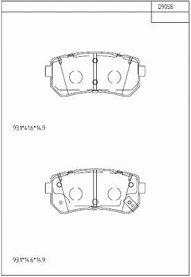 Brake Pad Set, disc brake (KD9058)