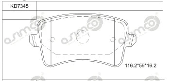 Brake Pad Set, disc brake (KD7345)