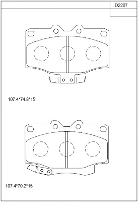 Brake Pad Set, disc brake (KD2207)