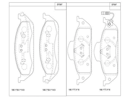 Brake Pad Set, disc brake (KD7587)