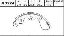 Brake Shoe Set (K3324)