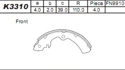 Brake Shoe Set (K3310)