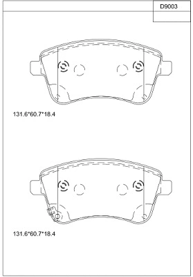 Brake Pad Set, disc brake (KD9003)