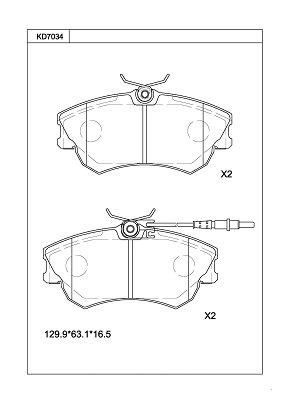 Brake Pad Set, disc brake (KD7034)