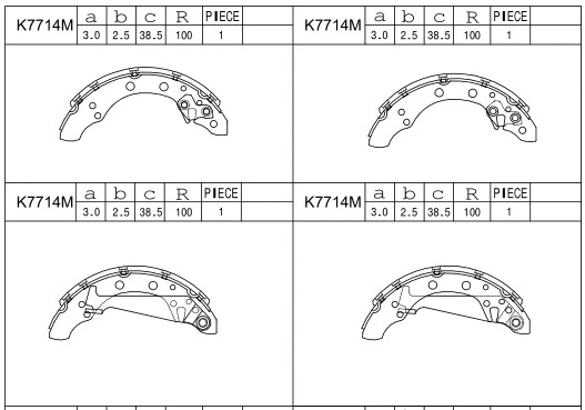 Brake Shoe Set (K7714M)