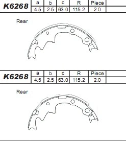 Brake Shoe Set (K6268)