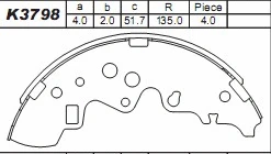 Brake Shoe Set (K3798)