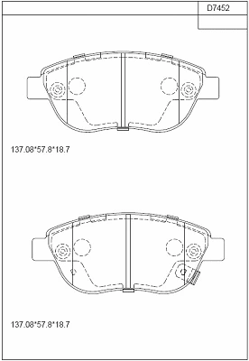 Brake Pad Set, disc brake (KD7452)
