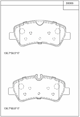 Brake Pad Set, disc brake (KD6369)