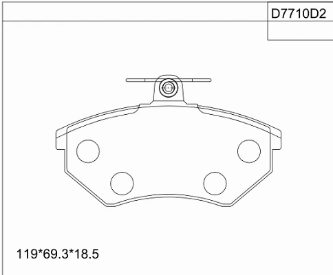 Brake Pad Set, disc brake (KD7710D2)