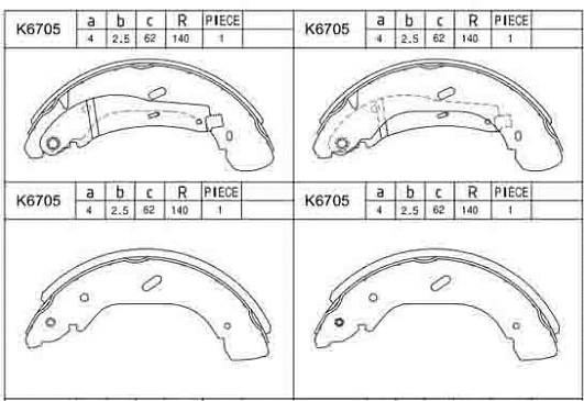 Brake Shoe Set (K6705)