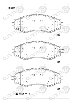 Brake Pad Set, disc brake (KD9055)