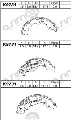 Brake Shoe Set (K9731)