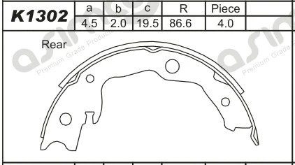 Brake Shoe Set (K1302)