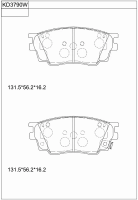 Brake Pad Set, disc brake (KD3790W)