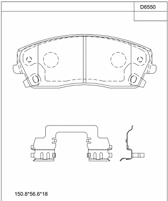Brake Pad Set, disc brake (KD6550)