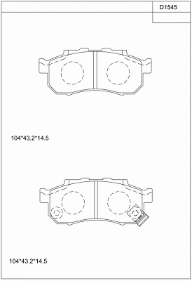 Brake Pad Set, disc brake (KD1545)