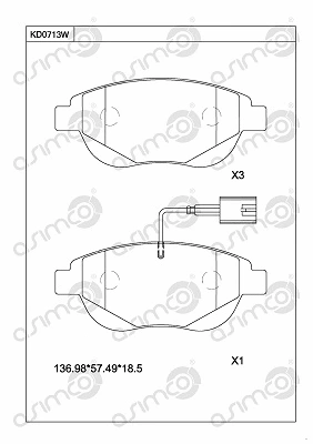 Brake Pad Set, disc brake (KD0713W)