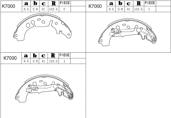 Brake Shoe Set (K7000)