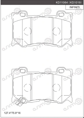 Brake Pad Set, disc brake (KD1019)