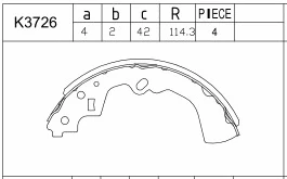 Brake Shoe Set (K3726)