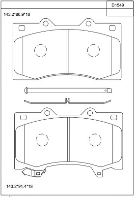 Brake Pad Set, disc brake (KD1549)