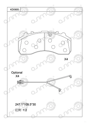 Brake Pad Set, disc brake (KD0905)