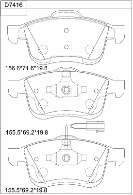 Brake Pad Set, disc brake (KD7416)