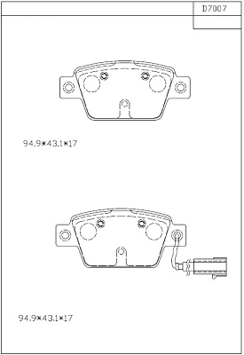 Brake Pad Set, disc brake (KD7007)