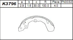 Brake Shoe Set (K3796)