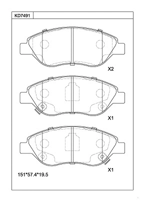 Brake Pad Set, disc brake (KD7491)