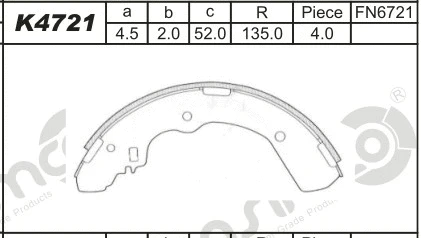 Brake Shoe Set (K4721)