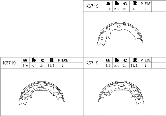 Brake Shoe Set (K6719)