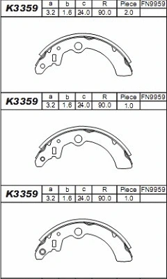 Brake Shoe Set (K3359)
