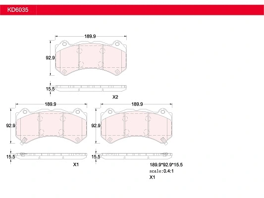 Brake Pad Set, disc brake (KD6035)