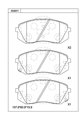 Brake Pad Set, disc brake (KD9071)