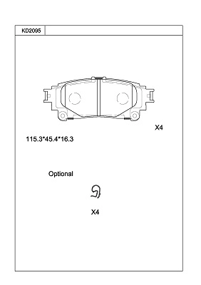 Brake Pad Set, disc brake (KD2095)