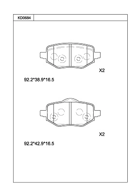 Brake Pad Set, disc brake (KD0684)