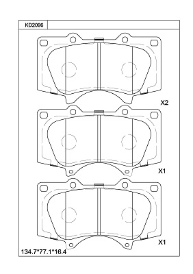 Brake Pad Set, disc brake (KD2096)