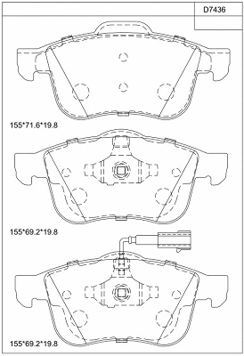 Brake Pad Set, disc brake (KD7436)