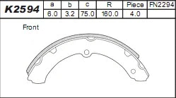 Brake Shoe Set (K2594)