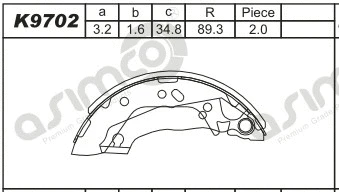 Brake Shoe Set (K9702)