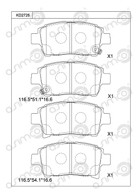 Brake Pad Set, disc brake (KD2726)