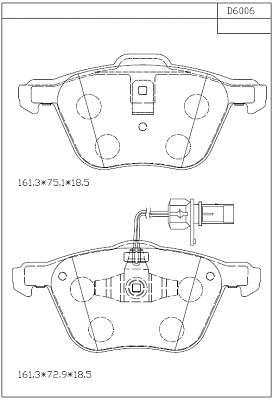 Brake Pad Set, disc brake (KD6006)