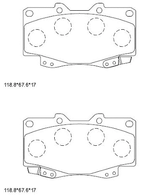 Brake Pad Set, disc brake (KD2206)