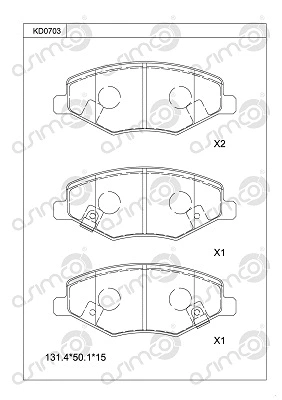 Brake Pad Set, disc brake (KD0703)