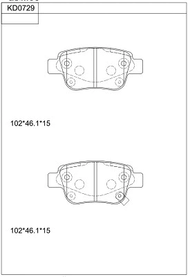 Brake Pad Set, disc brake (KD0729)