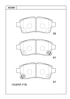 Brake Pad Set, disc brake (KD3067)