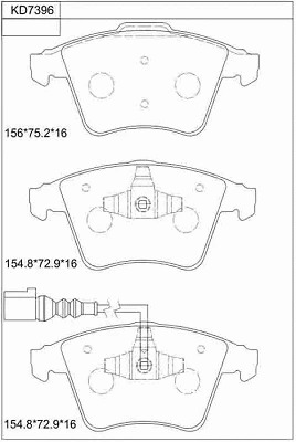 Brake Pad Set, disc brake (KD7396)