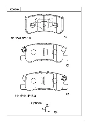 Brake Pad Set, disc brake (KD6040)